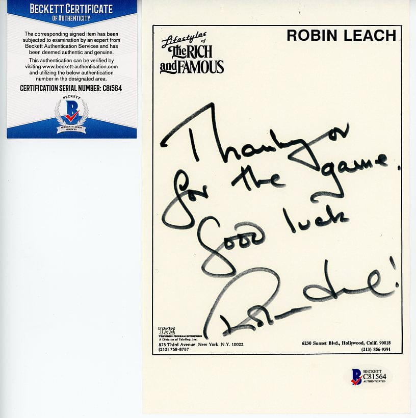 Face to Face Board Game Celebrity Autograph - Robin Leach G S Pawn