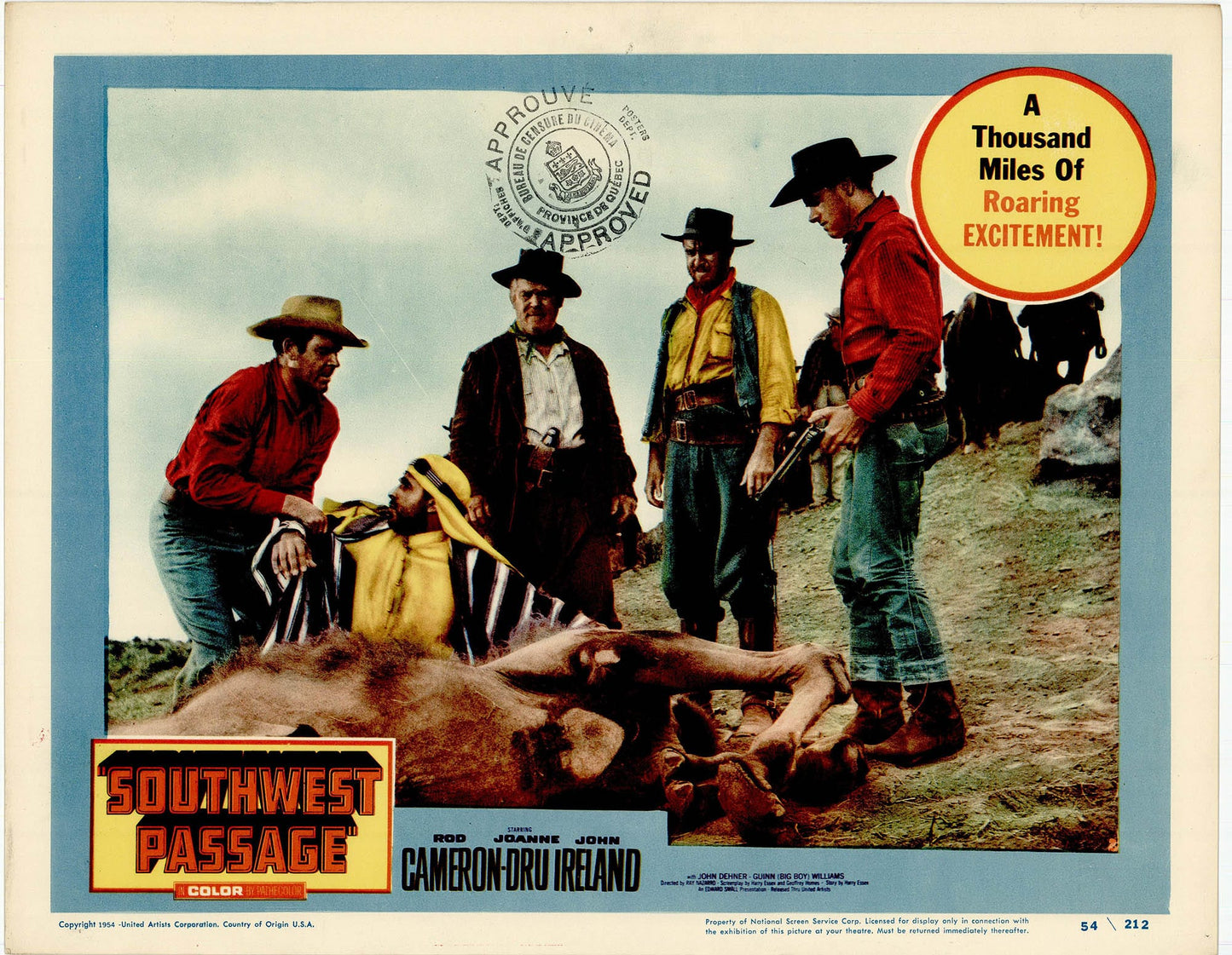 Southwest Passage: Original Lobby Card Bundle, 1954 Art G S Pawn