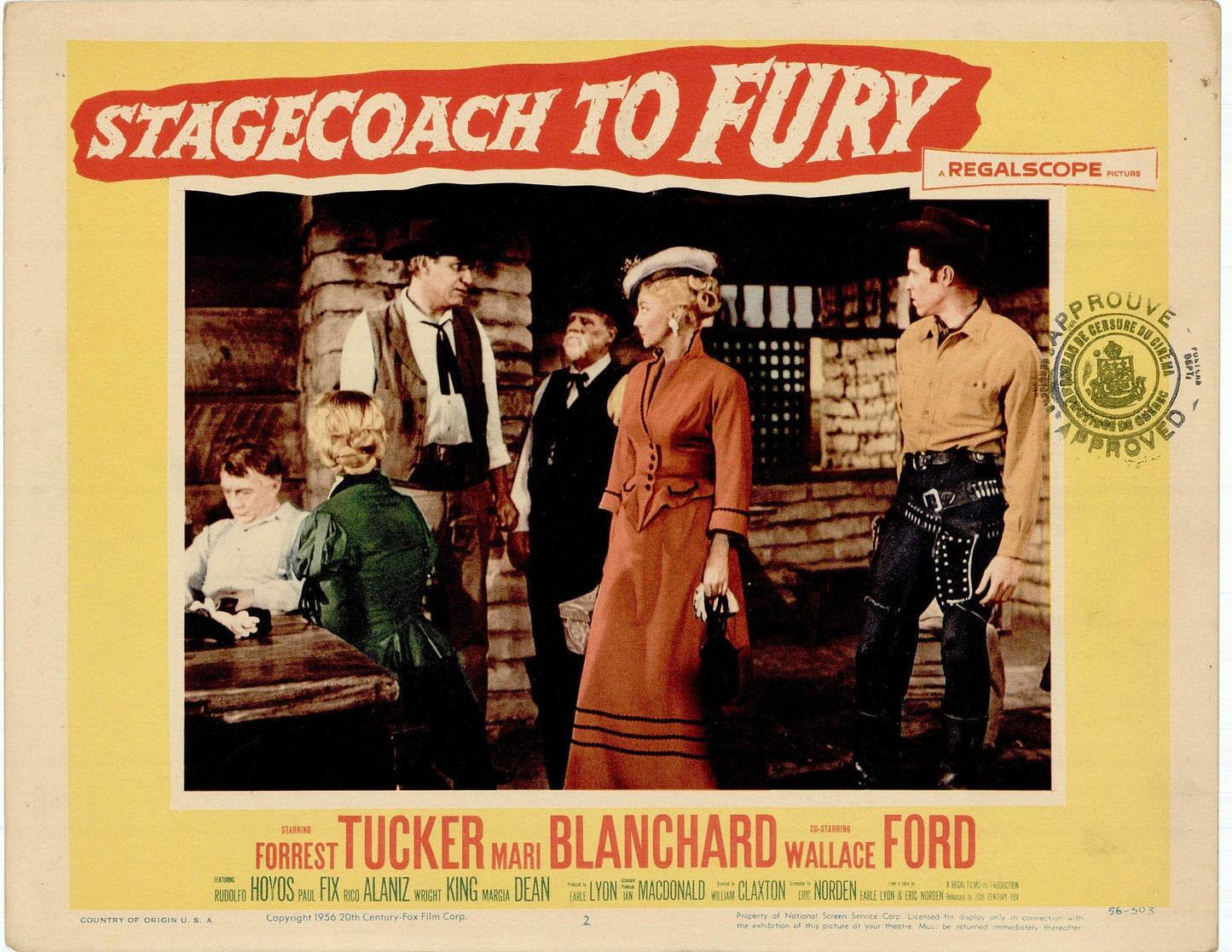 Stagecoach to Fury Movie: Original Lobby Card Bundle, 1956 Art G S Pawn