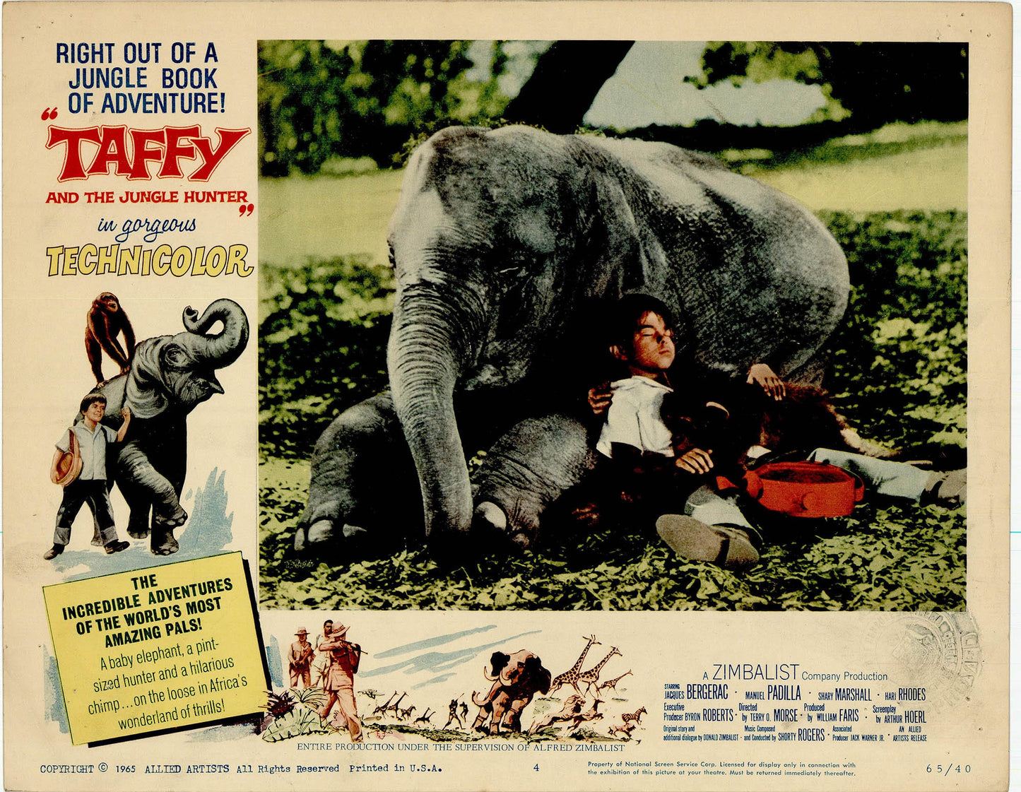 Taffy and the Jungle Hunter: Original Lobby Card Bundle, 1965 Art G S Pawn