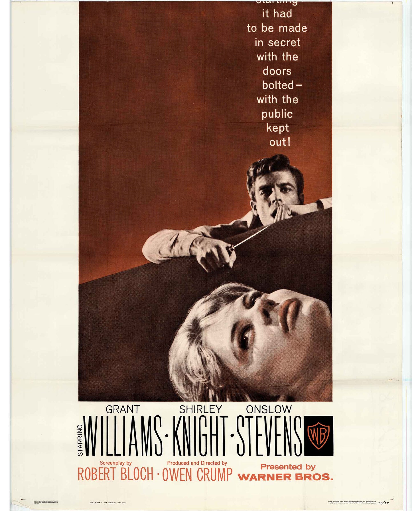 The Couch: Original Three Sheet Movie Poster, 1962 Art G S Pawn