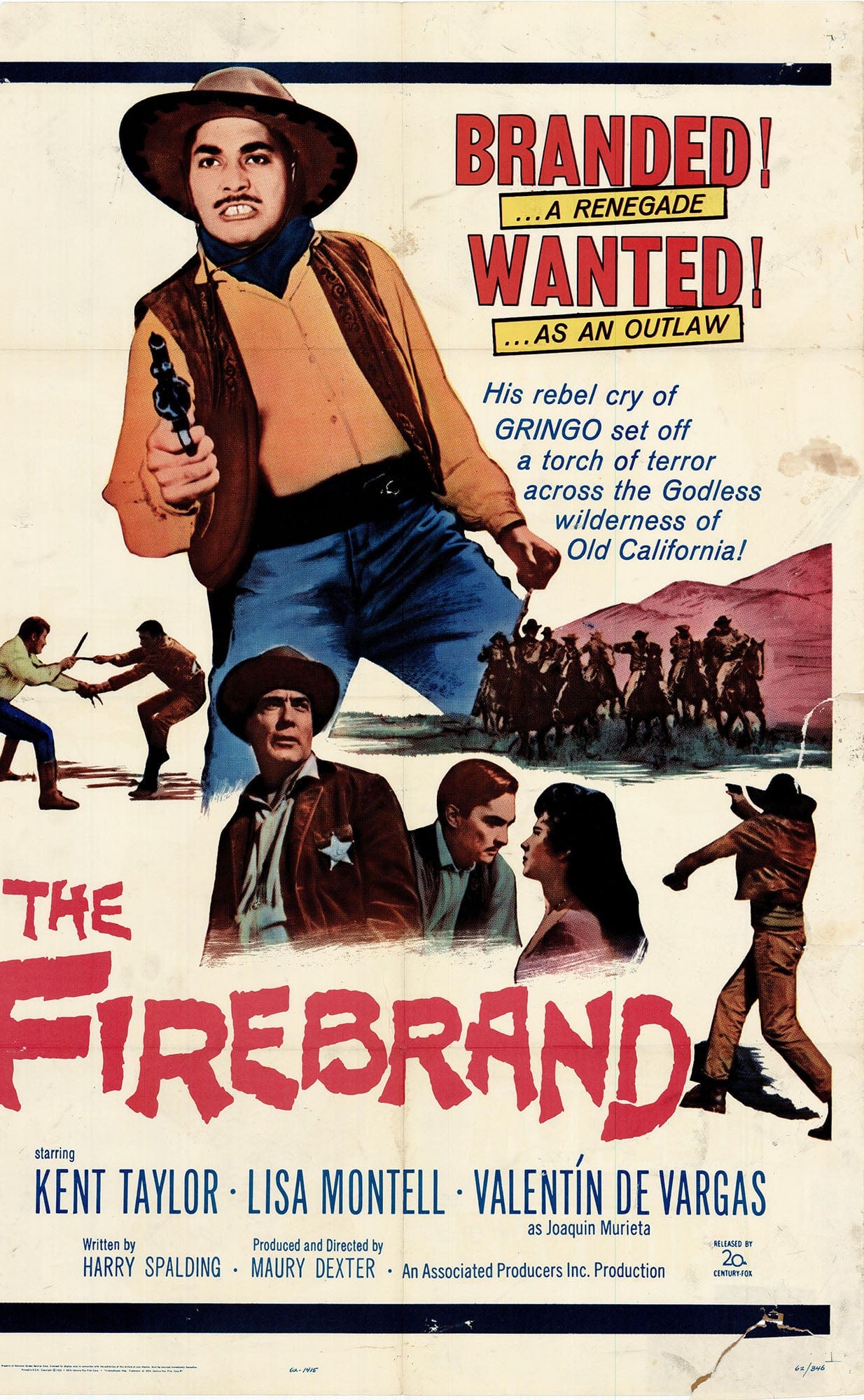 The Firebrand: Original One Sheet Movie Poster, 1962 Art G S Pawn