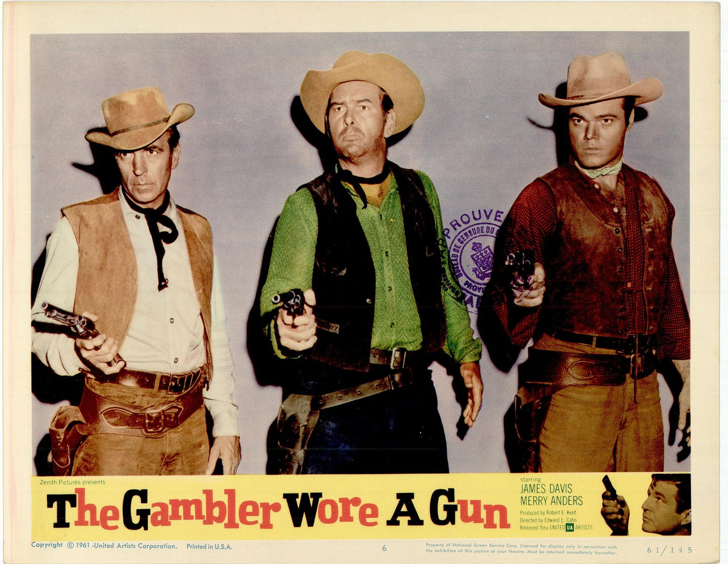 The Gambler Wore a Gun: Original Lobby Card Bundle, 1961 Art G S Pawn