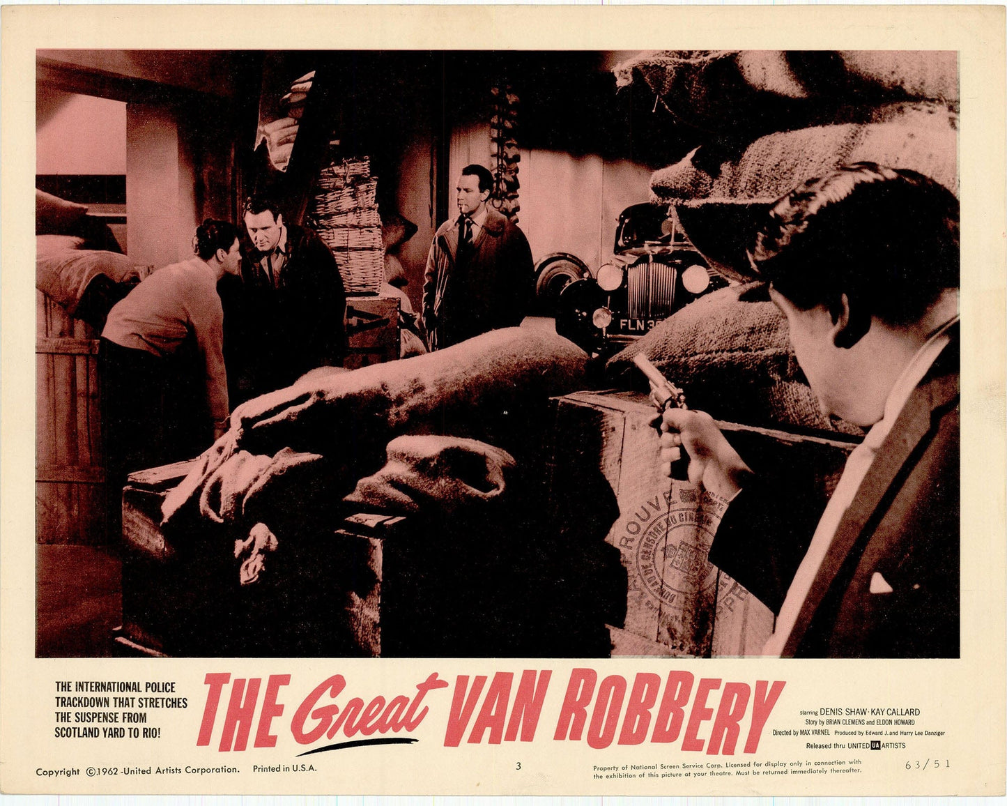 The Great Van Robbery: Original Lobby Card Bundle, 1959 Art G S Pawn