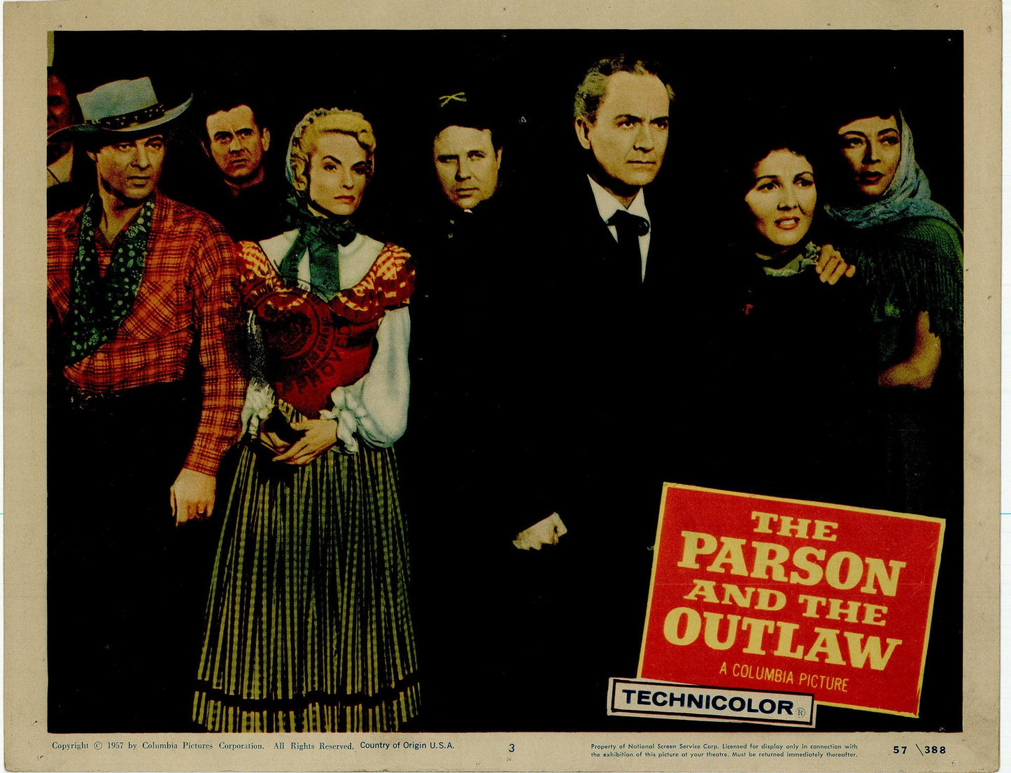 The Parson and the Outlaw: Original Lobby Card Bundle, 1957 Art G S Pawn