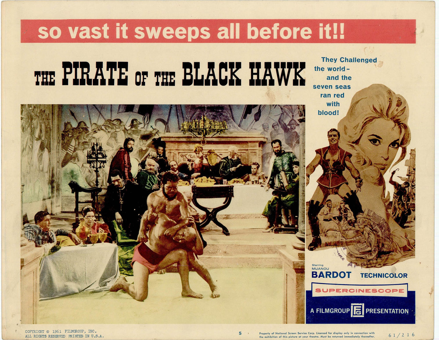 The Pirate of the Black Hawk: Original Lobby Card Bundle, 1958 Art G S Pawn