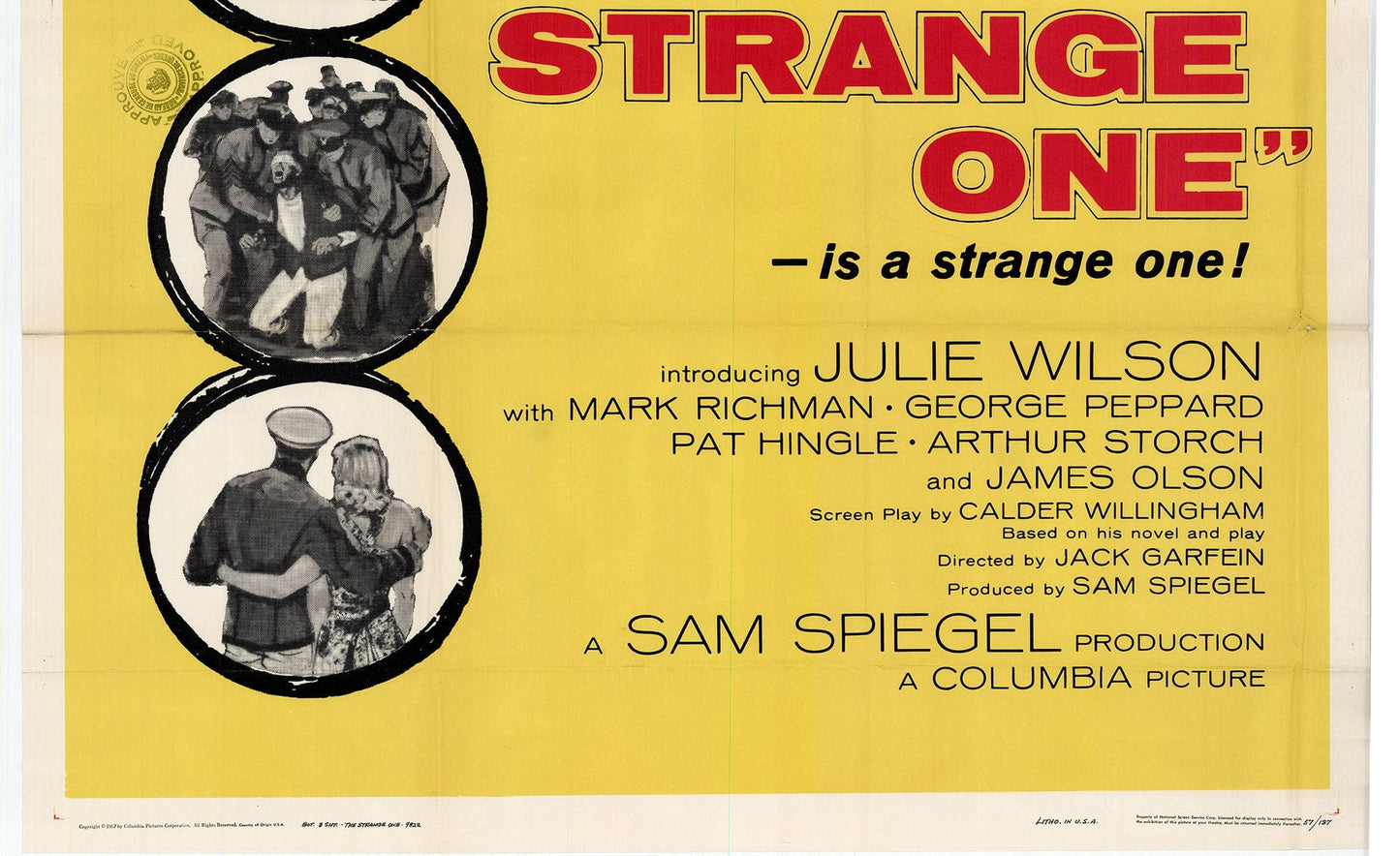 The Strange One: Original Three Sheet Movie Poster, 1957 Art G S Pawn