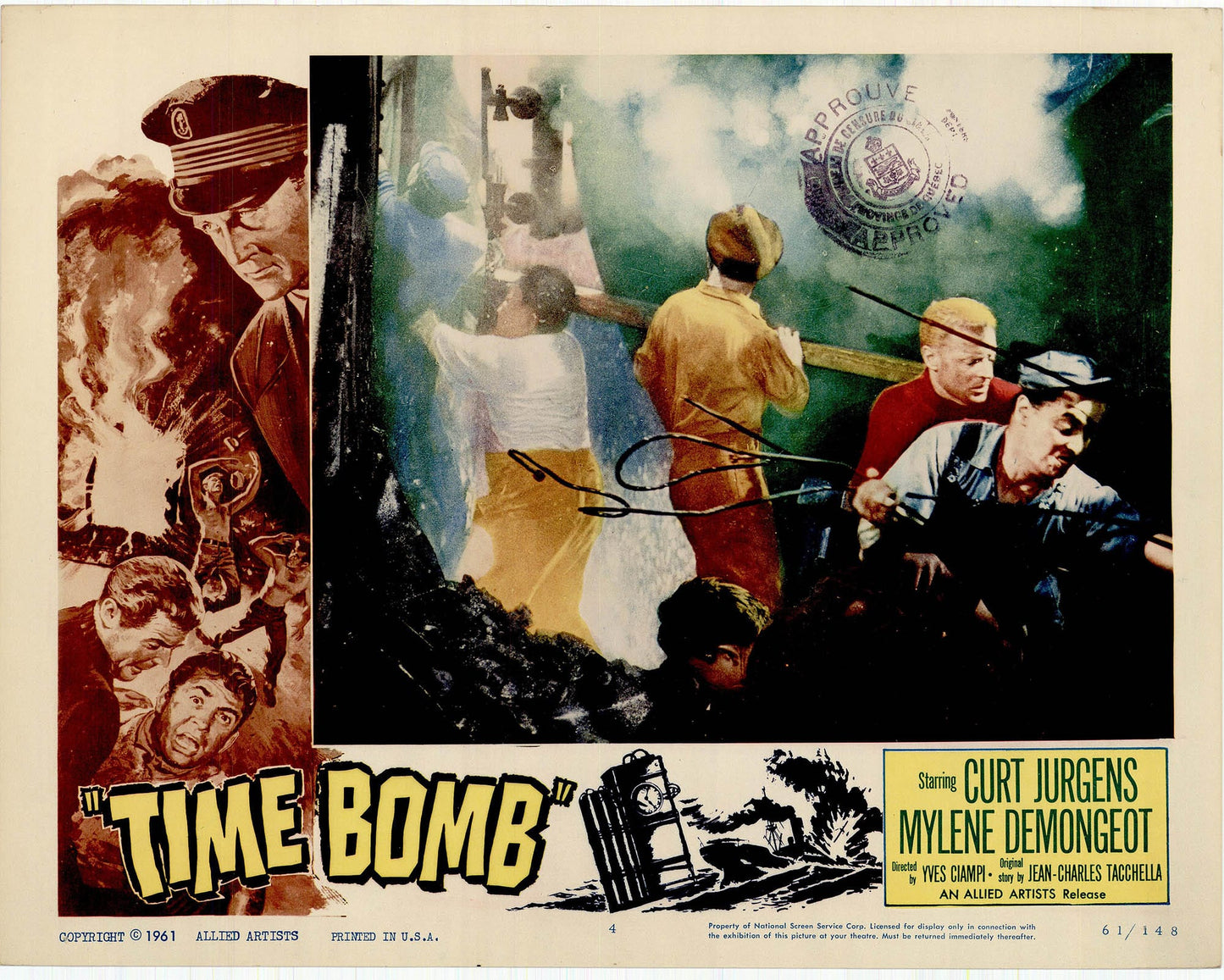 Time Bomb: Original Lobby Card Bundle, 1961 Art G S Pawn
