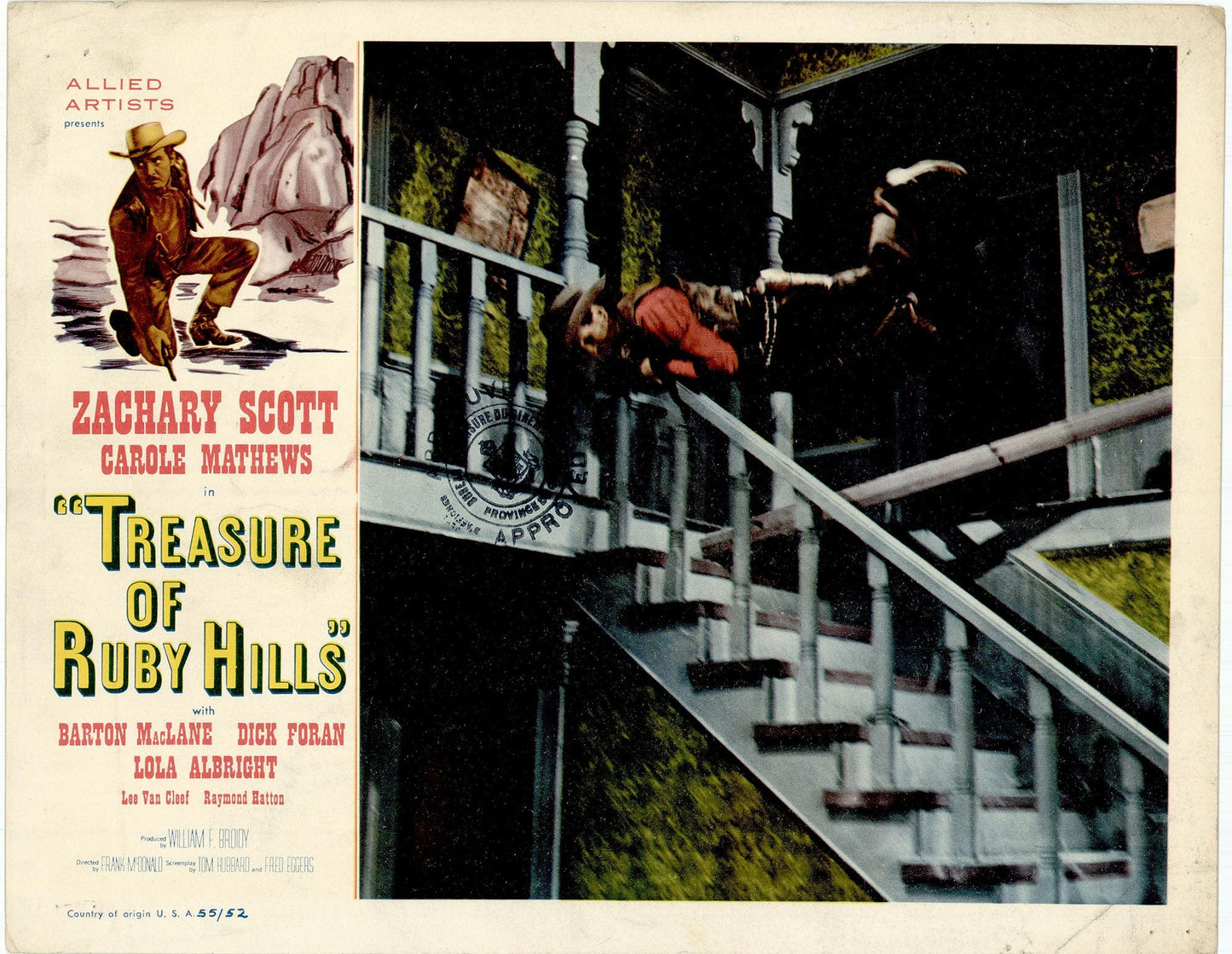 Treasure of Ruby Hills: Original Lobby Card Bundle, 1955 Art G S Pawn