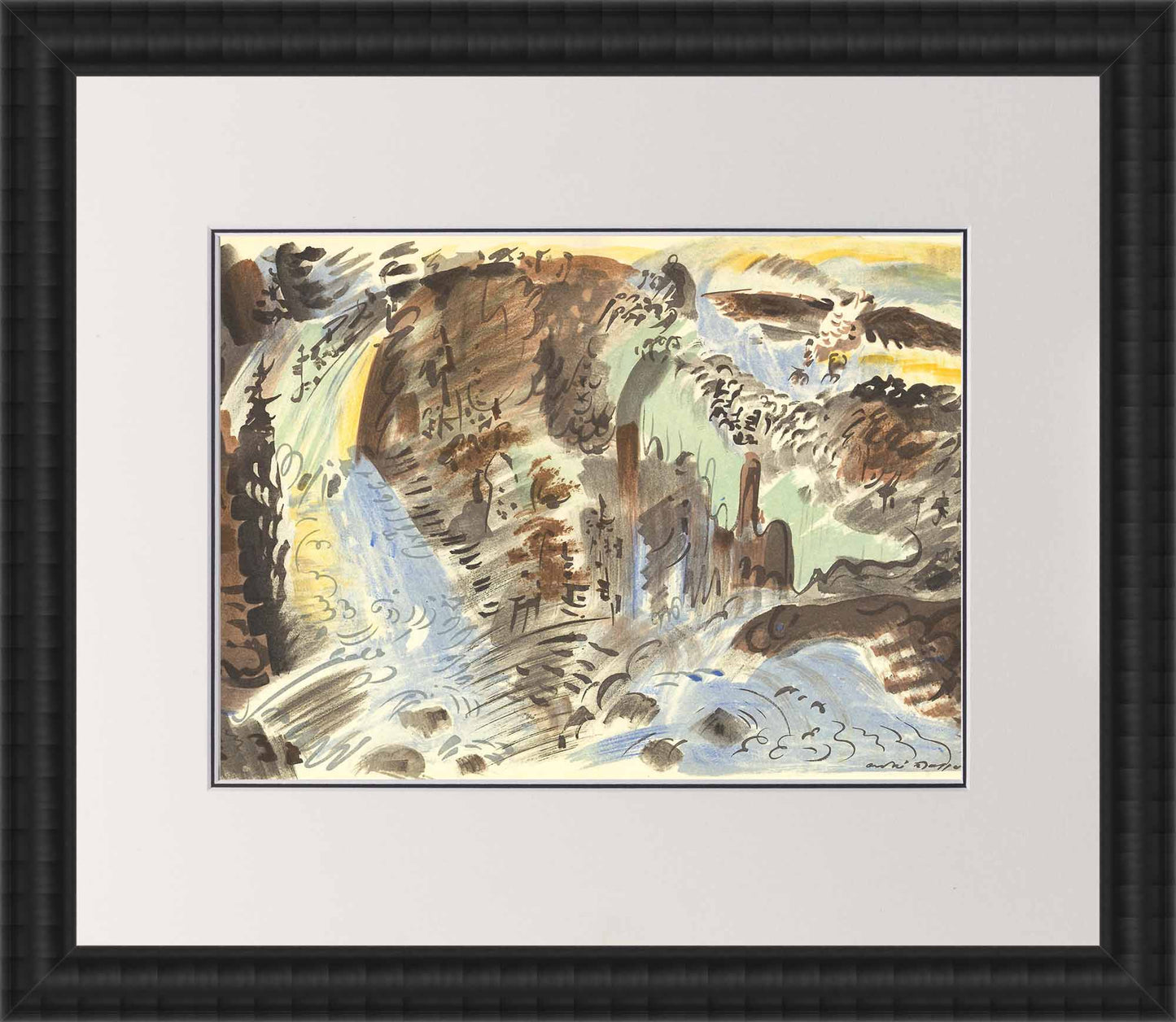 Andre Masson: Le Torrent, 1952 Art G S Pawn Black Wood