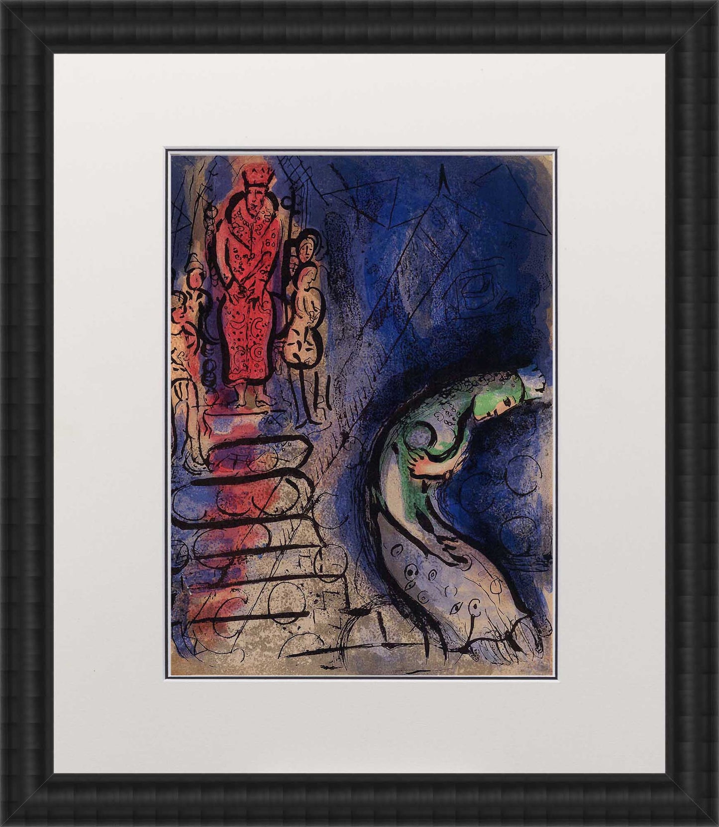 Marc Chagall; Assuerus Chasse Vashti Art G S Pawn Black Wood