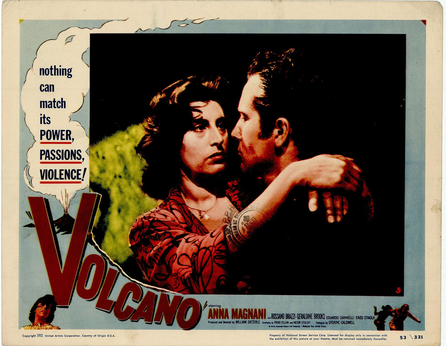 Volcano: Original Lobby Card, 1950 Art G S Pawn