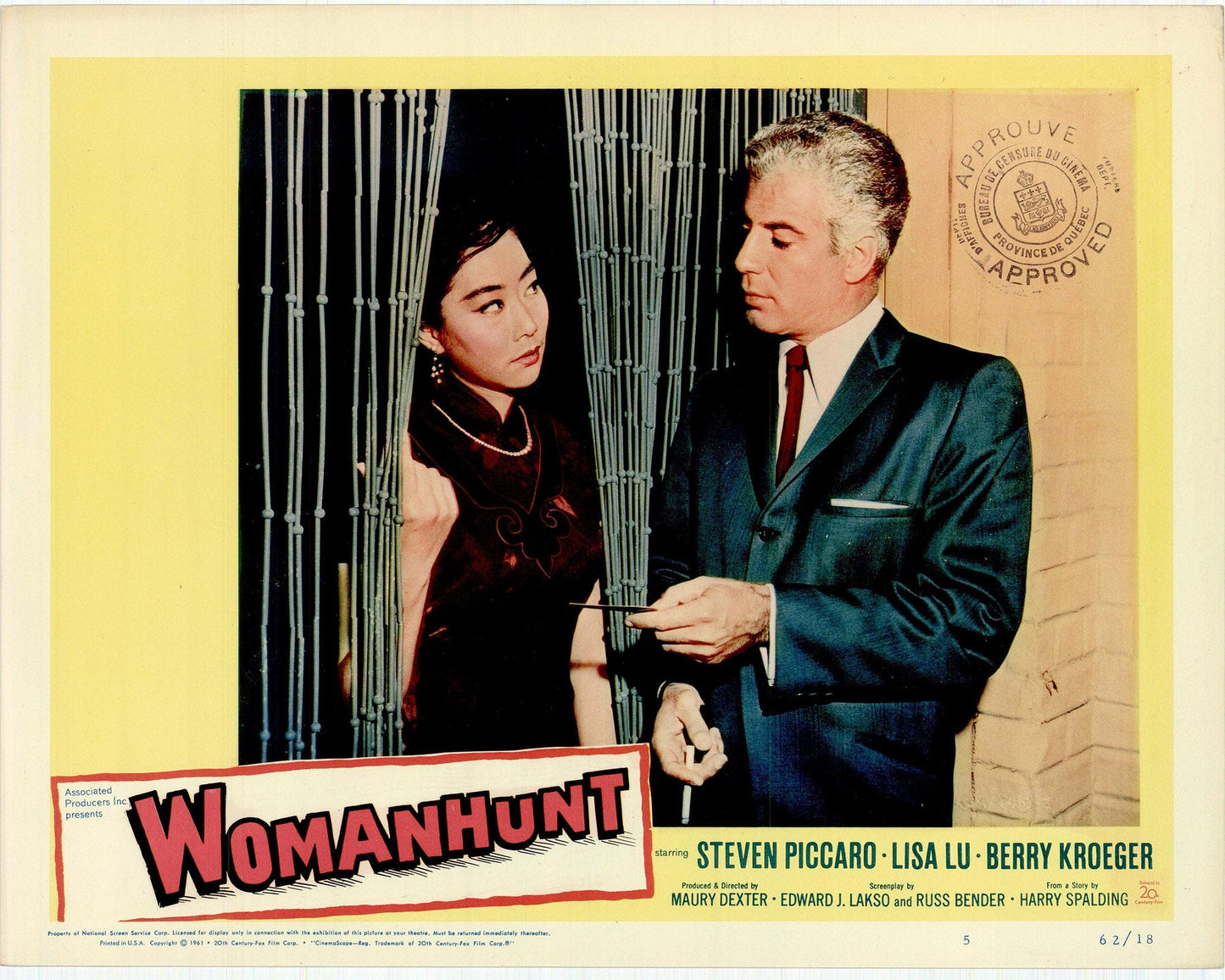 Womanhunt: Original Lobby Card Bundle, 1962 Art G S Pawn