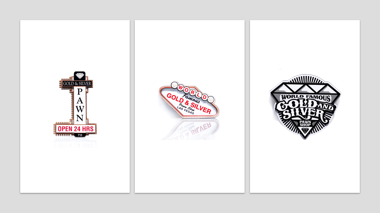 Wooden Gold & Silver Pawn Magnets G S Pawn Trio of Wooden Magnets Set