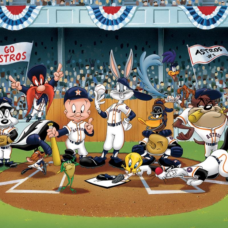 Looney Tunes; Line Up At The Plate (Astros) Art Gold & Silver Pawn Shop