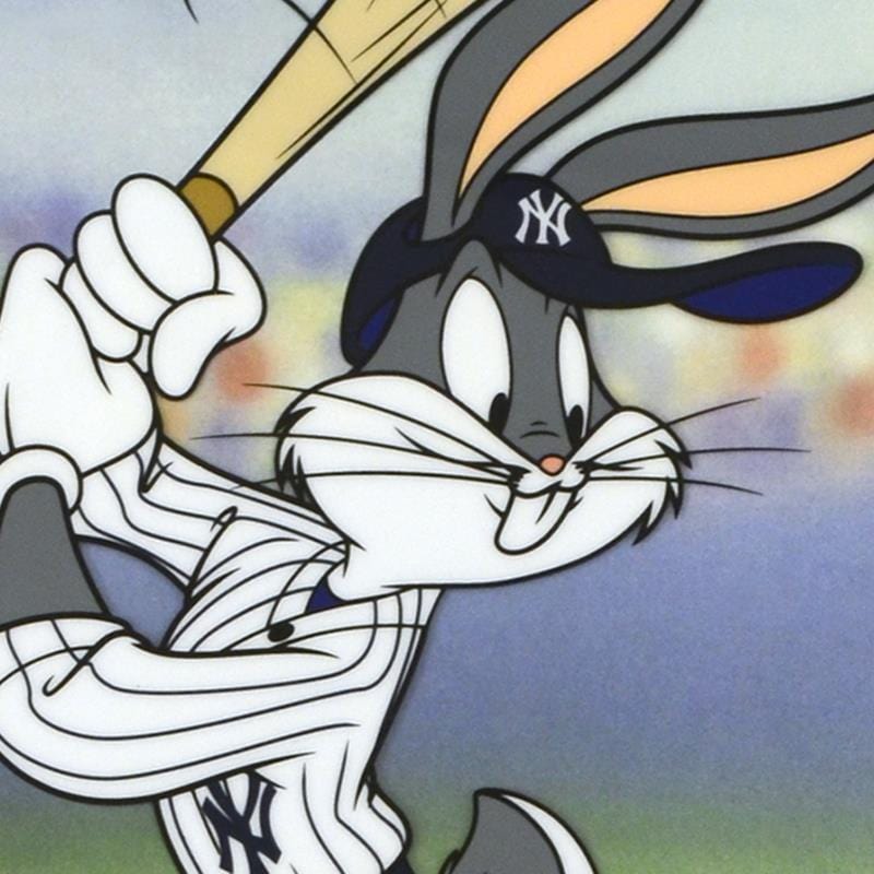 Looney Tunes; Bugs Bunny at Bat for the Yankees Art Gold & Silver Pawn Shop