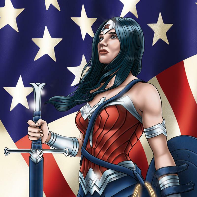 DC Comics; Wonder Woman Patriotic Art G S Pawn