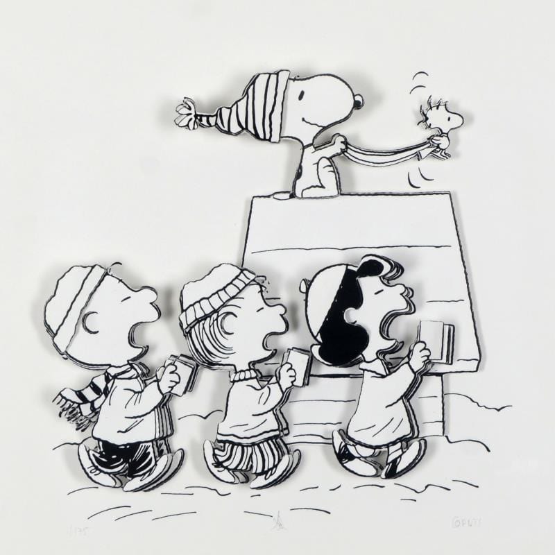 Peanuts; Caroling Crew Art Gold & Silver Pawn Shop