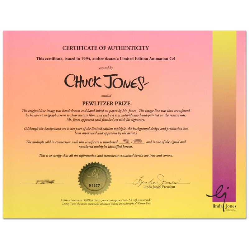 Chuck Jones; Pewlitzer Prize Art Gold & Silver Pawn Shop