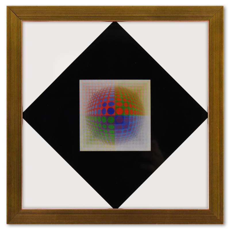Vasarely; Ond - Kett et Vega - Pal de la serie Vega (Diptych) Gold & Silver Pawn Shop