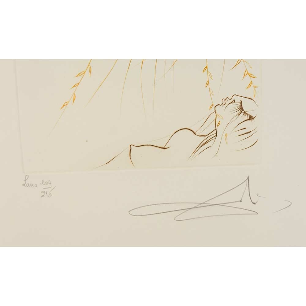 Salvador Dali Le Repos Amoureux, limited edition, etching, Paradise Terrestre, signed, edition
