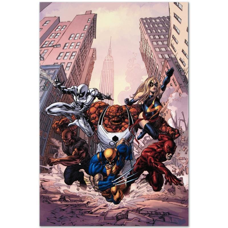 Marvel Art; New Avengers #17 Art Gold & Silver Pawn Shop
