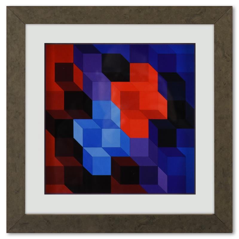 Vasarely; Deuton - RB de la serie Hommage A L'Hexagone Gold & Silver Pawn Shop