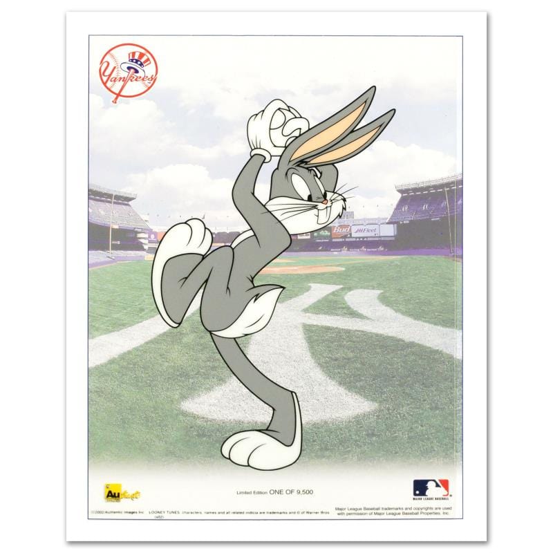 Looney Tunes; Bugs Bunny Pitching with the Yankees Art Gold & Silver Pawn Shop
