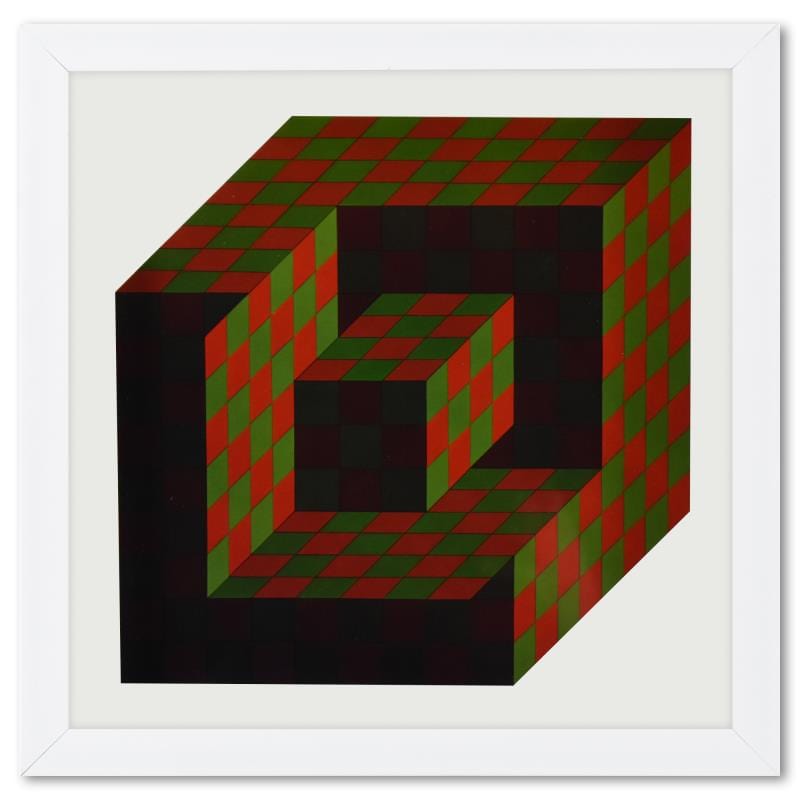Vasarely; Bidim de la serie Structures Universelles De L'Hexagone Gold & Silver Pawn Shop