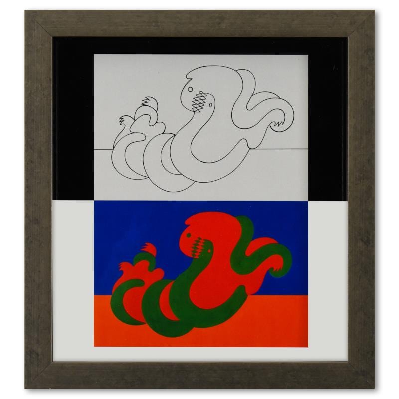 Vasarely; Catch - III (A, B) de la serie Graphismes 3 – Gold