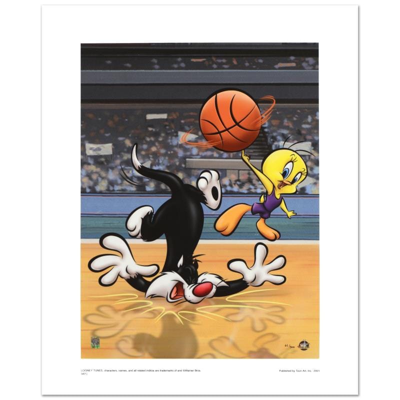 Looney Tunes; Sylester & Tweety Basketball Art Gold & Silver Pawn Shop