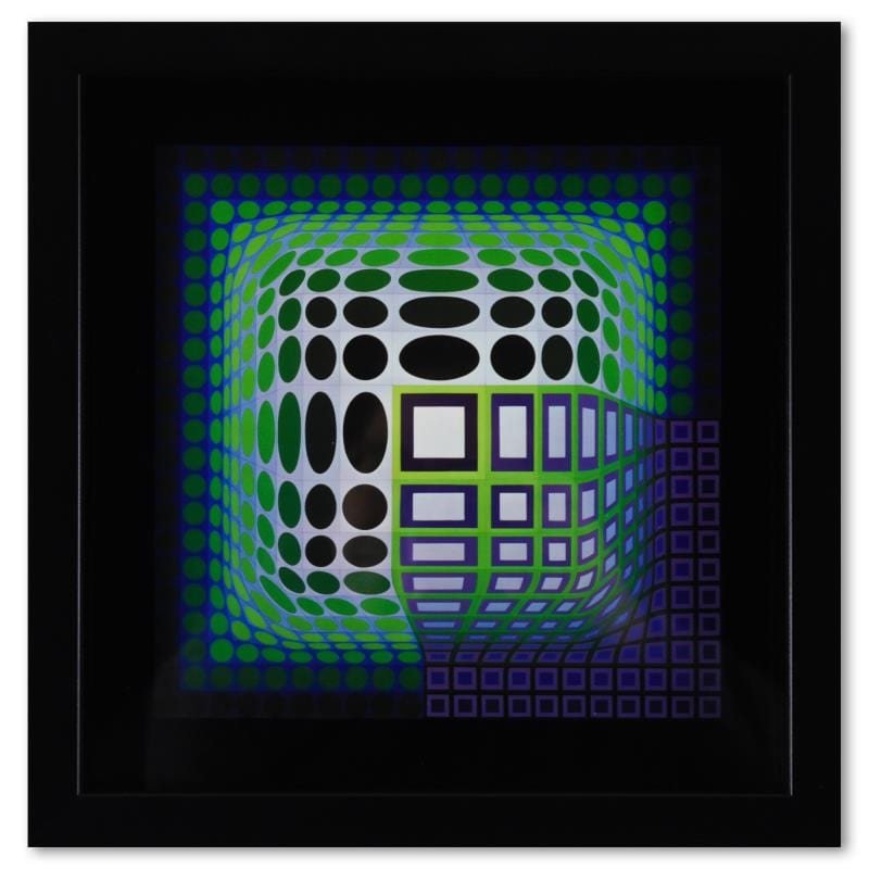 Vasarely; Koska - Kar de la serie Structures Universelles Du Damier Gold & Silver Pawn Shop