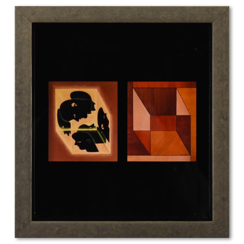 Vasarely; Cube - AXO & Etude Axonometrique - 1 de la serie Graphismes 3 Gold & Silver Pawn Shop