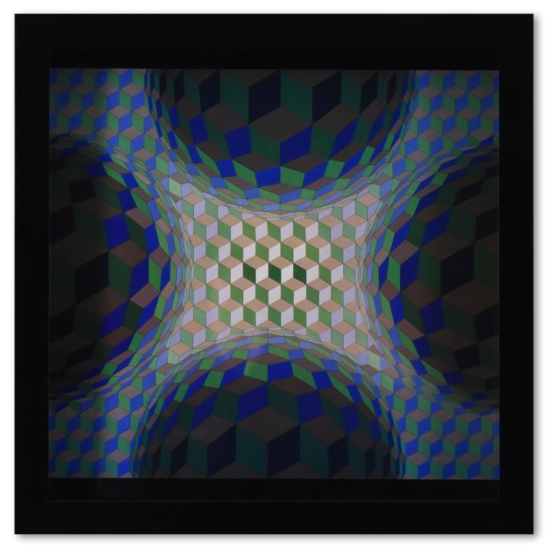 Vasarely; Cheyt - Stri - Ton de la serie Structures Universelles De L'Hexagone Gold & Silver Pawn Shop