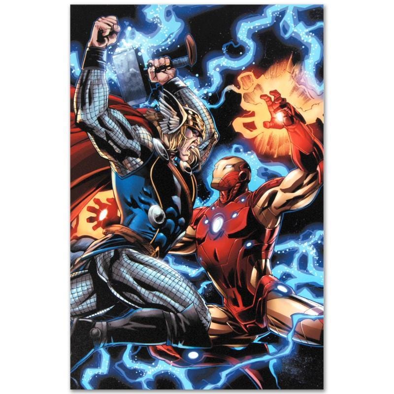 Marvel Art; Iron Man/Thor #3 Art Gold & Silver Pawn Shop