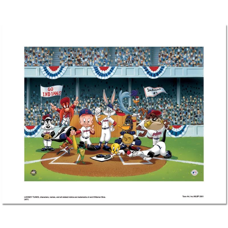 Looney Tunes; Line Up At The Plate (Indians) Art Gold & Silver Pawn Shop
