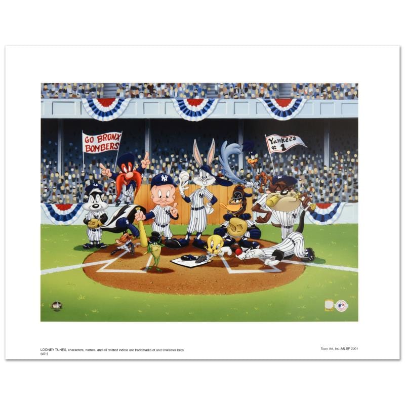 Looney Tunes; Line Up At The Plate (Yankees) Art Gold & Silver Pawn Shop
