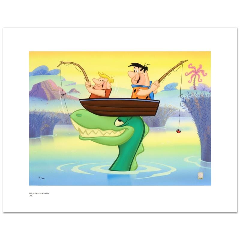 Hanna-Barbera; Fred and Barney Fishing Art Gold & Silver Pawn Shop