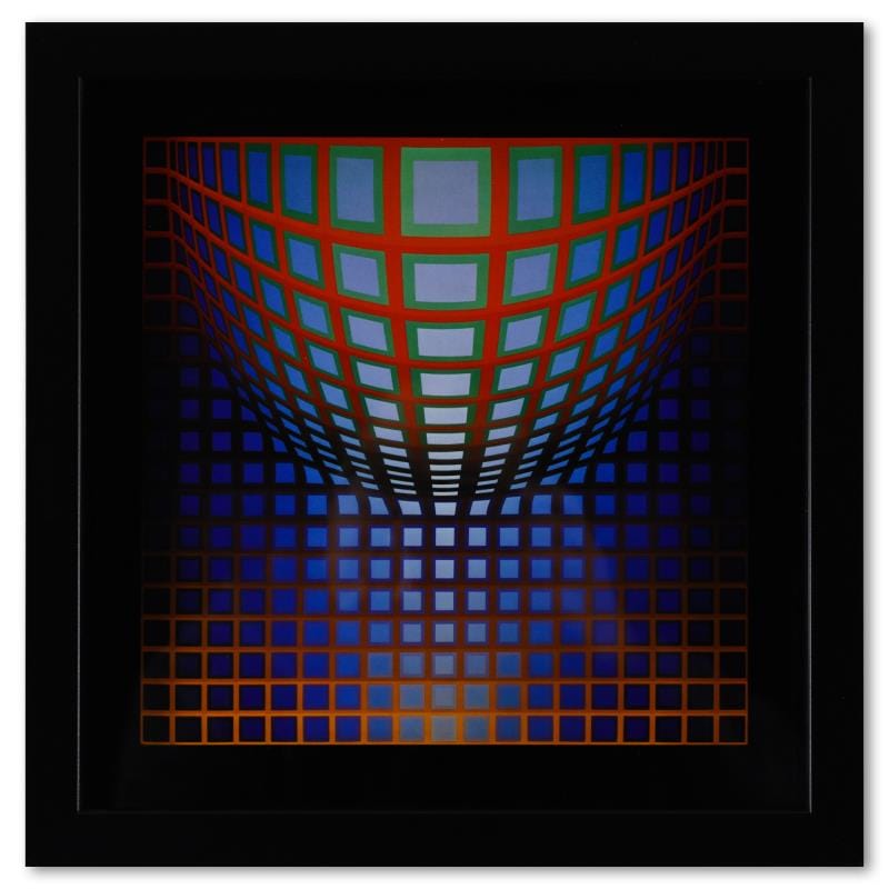 Vasarely; Kezdi - Vega de la serie Structures Universelles Du Damier Gold & Silver Pawn Shop