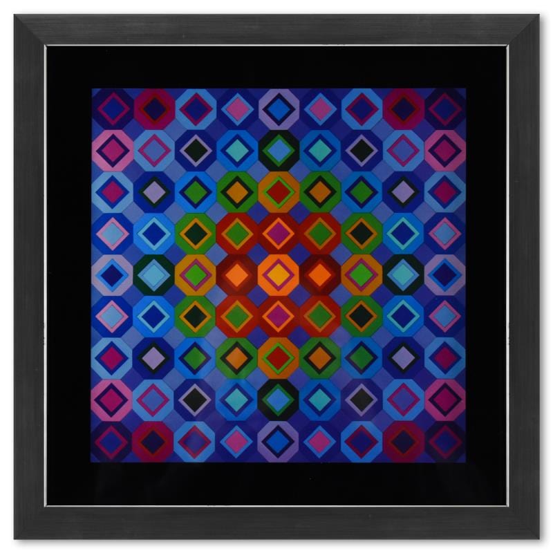 Vasarely; Folkokta de la serie Structures Universelles De L'Octogone Gold & Silver Pawn Shop