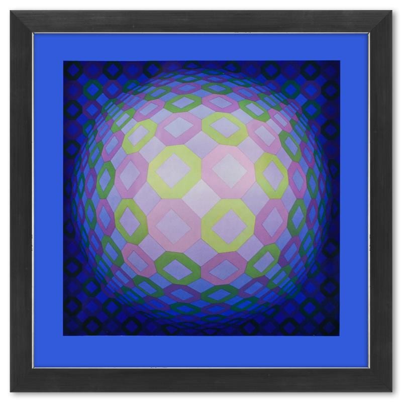 Vasarely; Okta - Pos de la série Structures Universelles De L'Octogone Gold & Silver Pawn Shop