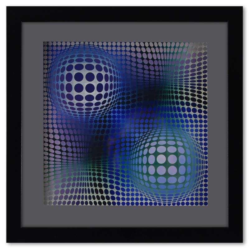 Vasarely; Feny de la serie Structures Universelles Du Damier Gold & Silver Pawn Shop