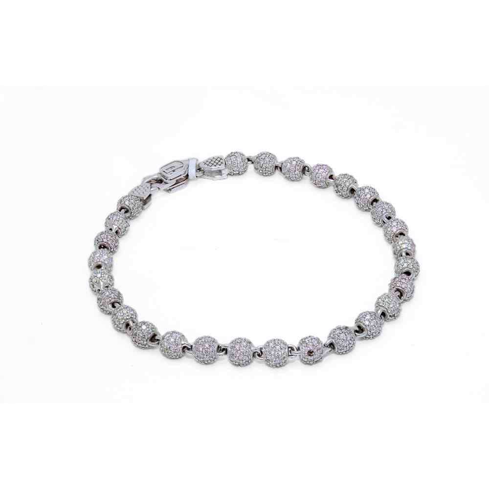 10K White Gold 11.8G Diamond Sphere Bracelet Thumbnail