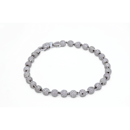 10K White Gold 11.8G Diamond Sphere Bracelet Thumbnail Display 