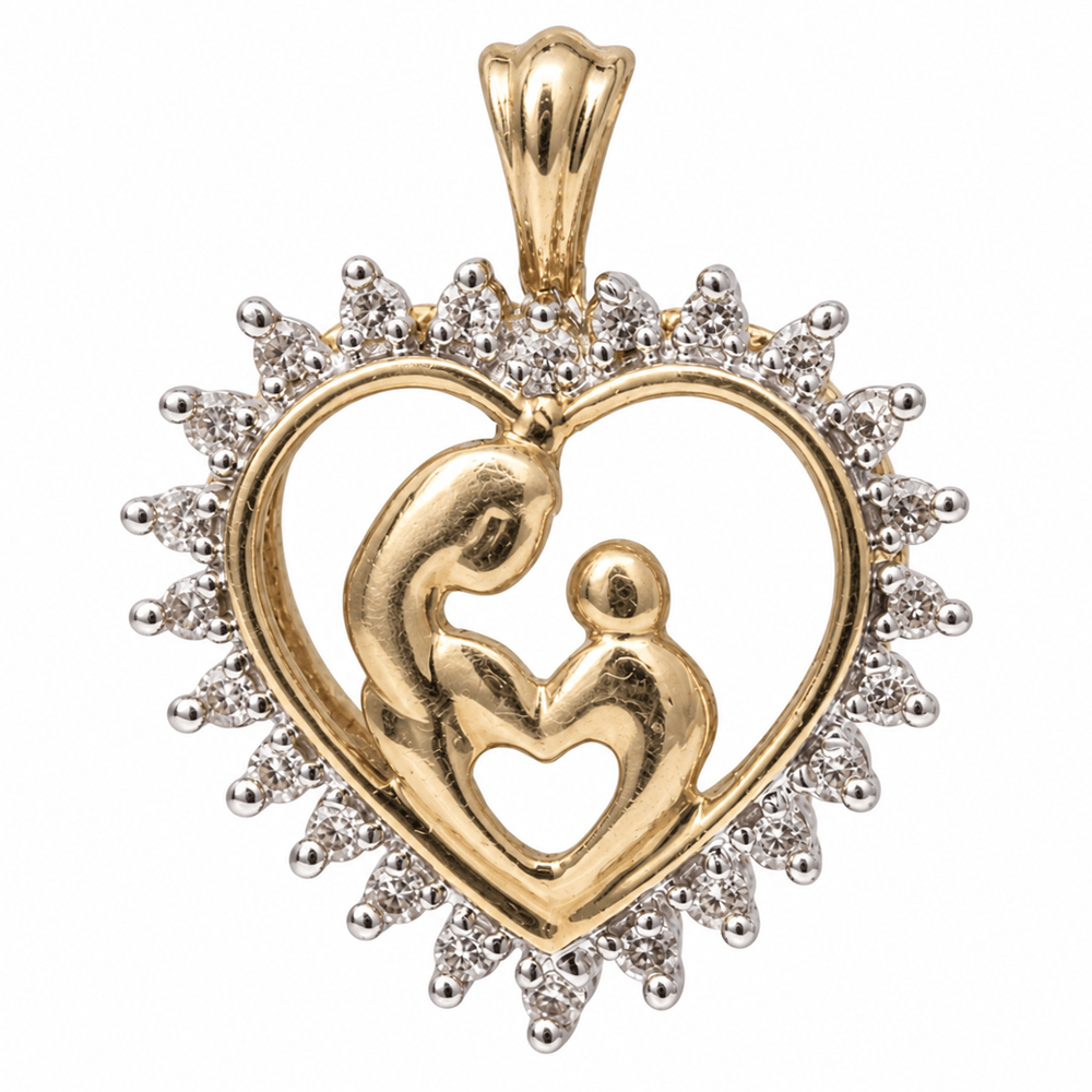 10K White Gold Diamond Mother & Child Heart Pendant
Gold & Silver Pawn Shop