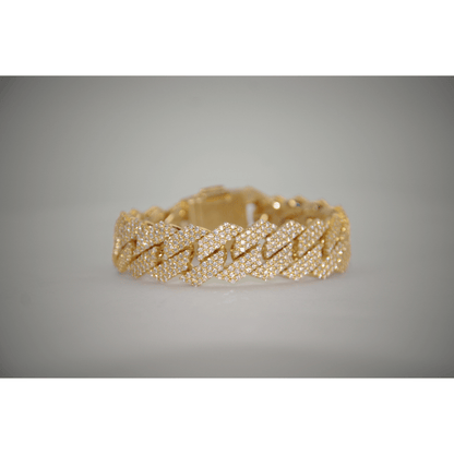 10K Yellow Gold Diamond Bracelet Front View