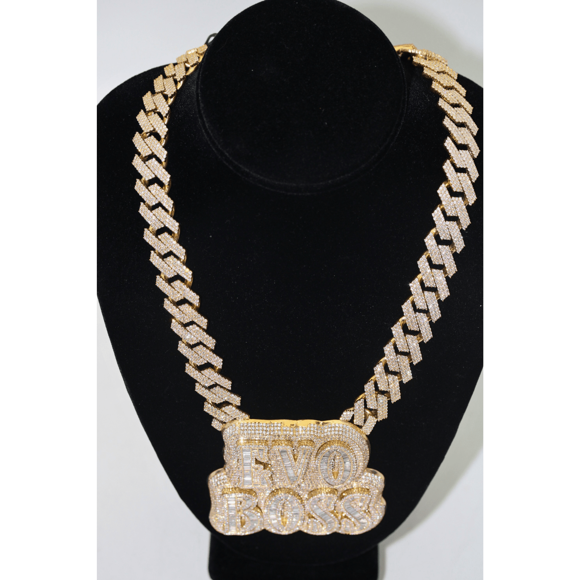 10K Yellow Gold 374.5G EVO BOSS Link Chain Overhead View