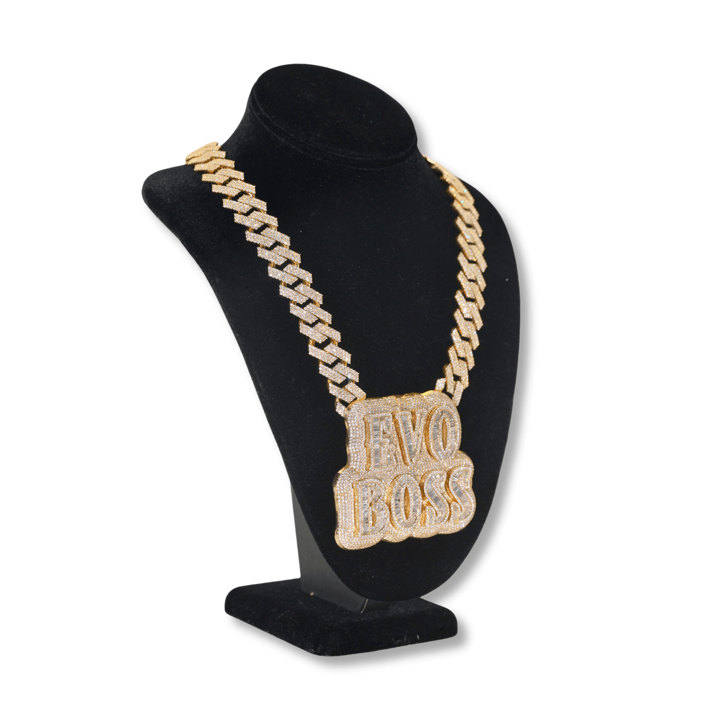 10K Yellow Gold 374.5G EVO BOSS Link Chain Angled Left