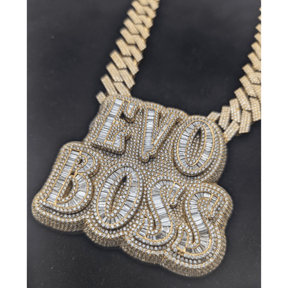 10K Yellow Gold 374.5G EVO BOSS Link Chain Pendant Close Up 