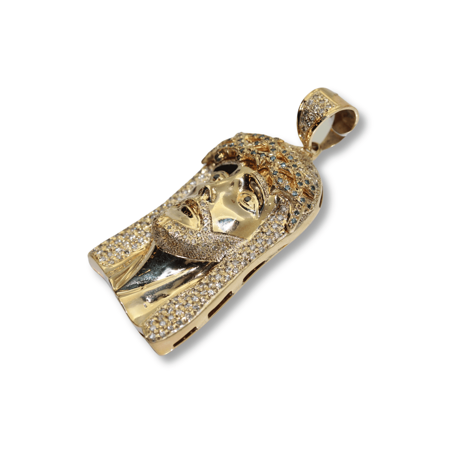 10K Yellow Gold 51G Diamond JP Pendant Angled Side View